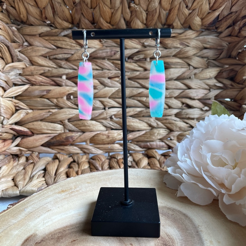 Handmade Polymer Clay Retro Dangly earrings